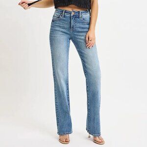 RISEN Full Size Tummy Control High Rise Straight Jeans Plus Size